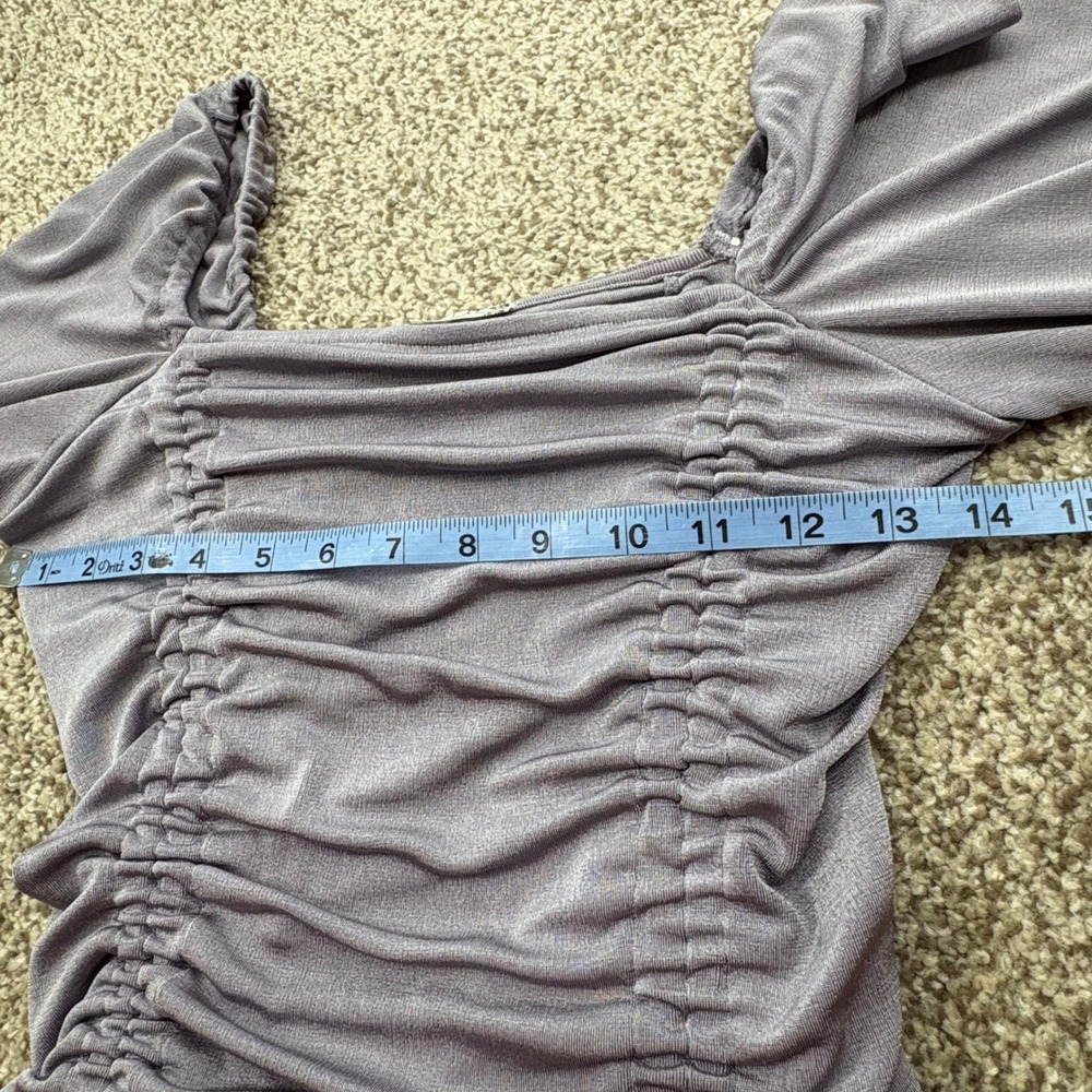 Intimately‎ Free People Meant To Be Ruched Bodysuit Women M Mauve Square Neck - Picture 12 of 14